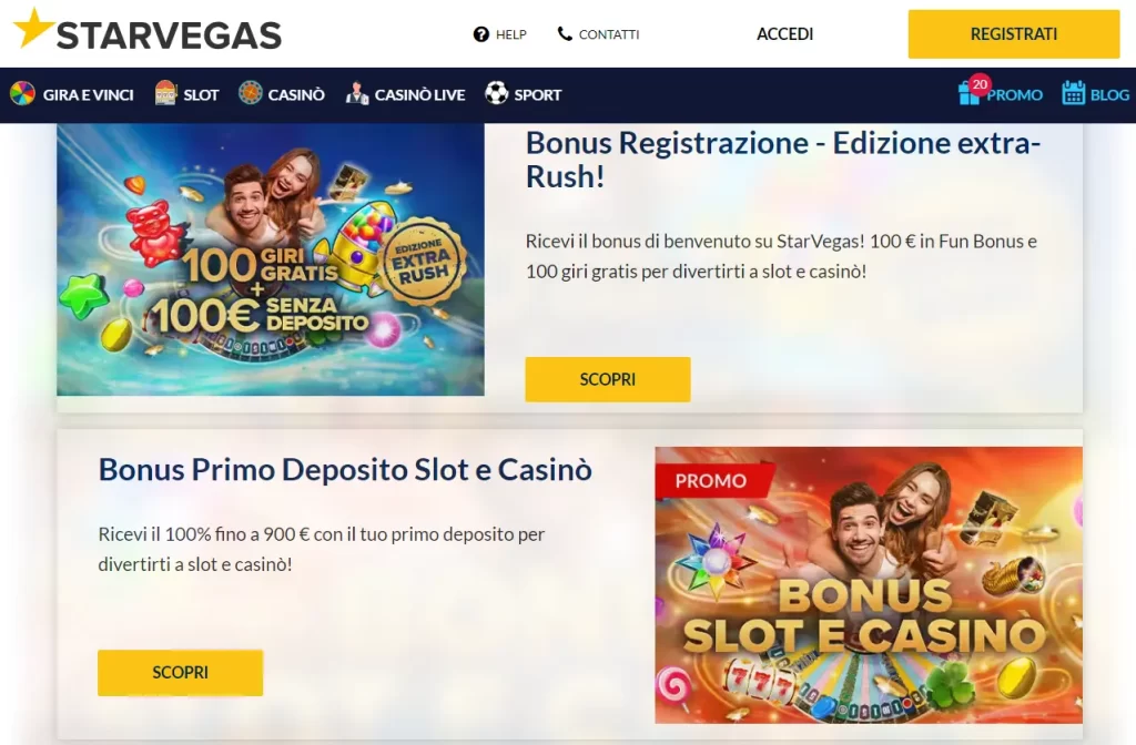 Bonus alla registrazione
