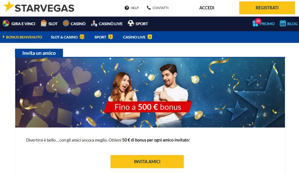 Invita un amico bonus